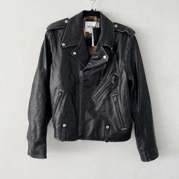 Re/Done Jackets & Blazers - RE/DONE Black Leather Classic Moto Jacket